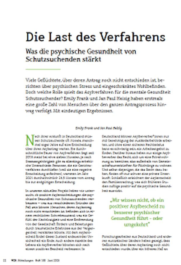 Cover: Artikelseite zu Die Last des Verfahrens