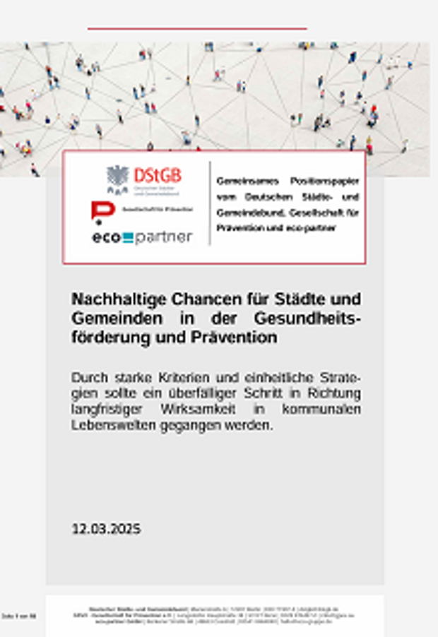 Cover: Nachhaltige Chancen für Städte und Gemeinden in der Gesundheitsförderung und Prävention