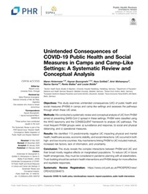 Cover: Unintended consequences of COVID-19