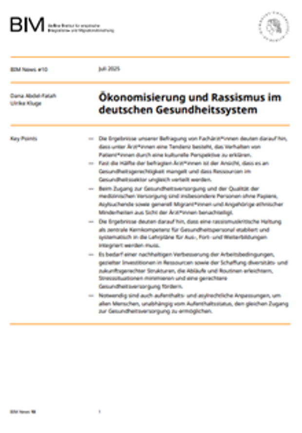 Cover: Ökonomisierung und Rassismus im deutschen Gesundheitssystem 