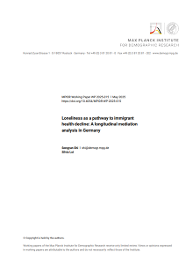 Cover: Loneliness as a pathway to immigrant health decline: a longitudinal mediation analysis in Germany
