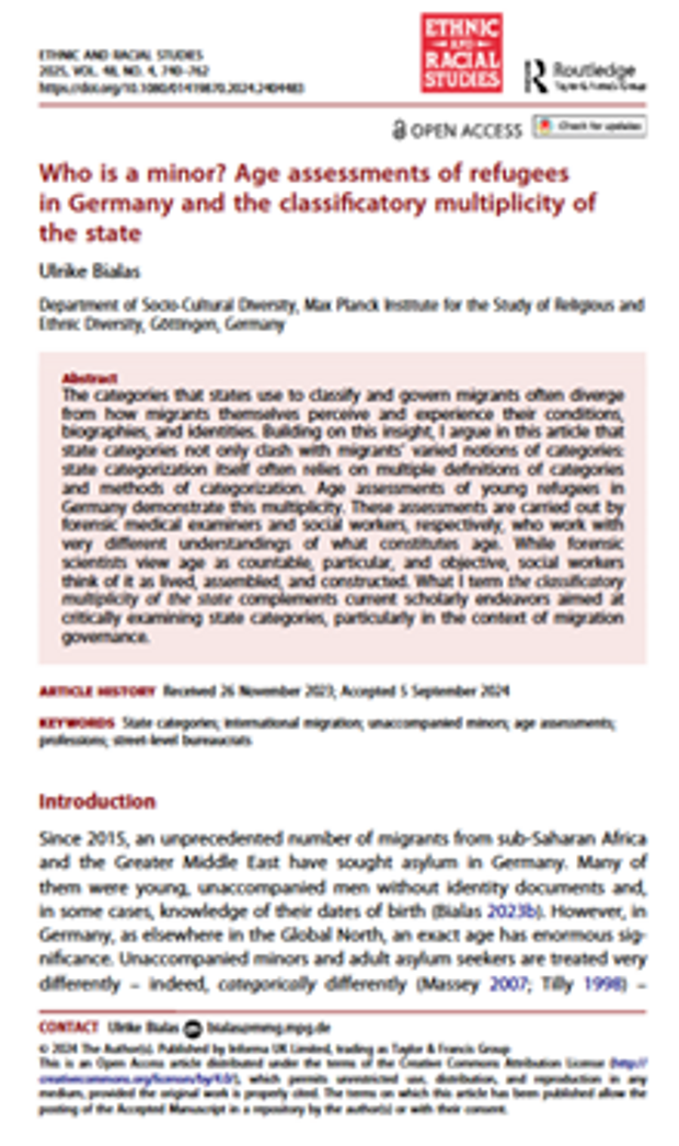 Cover: Who is a minor? Age assessments of refugees in Germany and the classificatory multiplicity of the state