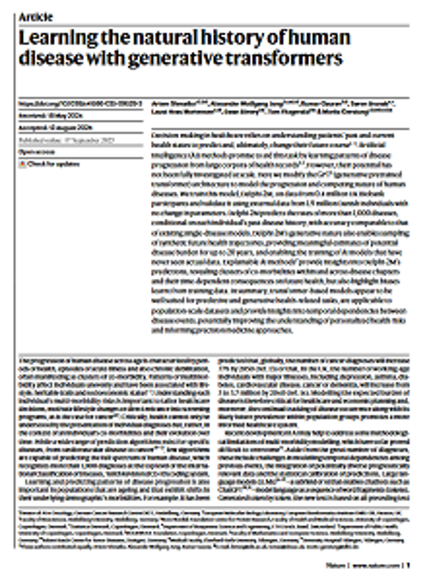 Cover: KI-Modell prognostiziert Krankheitsrisiken Jahrzehnte im Voraus