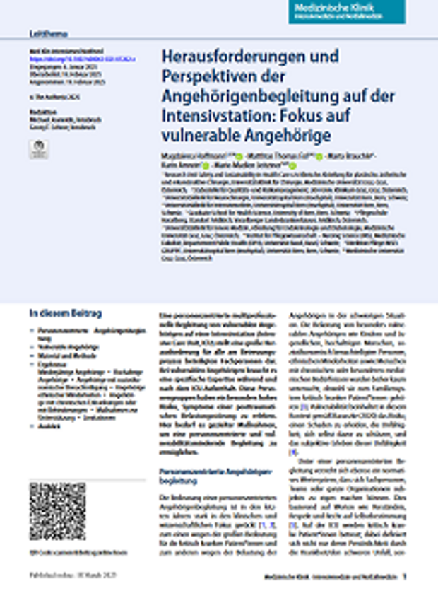 Ansicht der ersten Seite des Beitrags