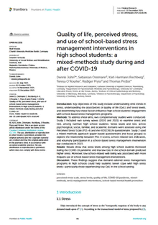 Cover: Was Schülerinnen und Schülern bei Stress wirklich hilft – so kann Schule unterstützen