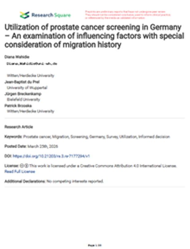Cover: Utilization of prostate cancer screening in Germany