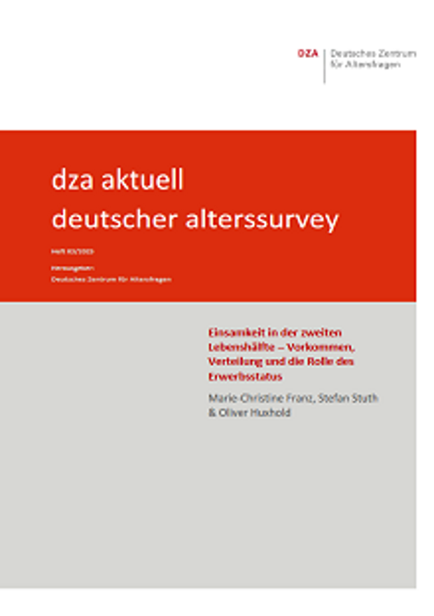 Cover: Einsamkeit in der 2. Lebenshälfte