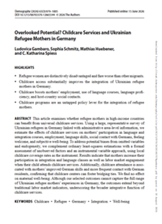 Cover: Overlooked Potential? Childcare Services and Ukrainian Refugee Mothers in Germany