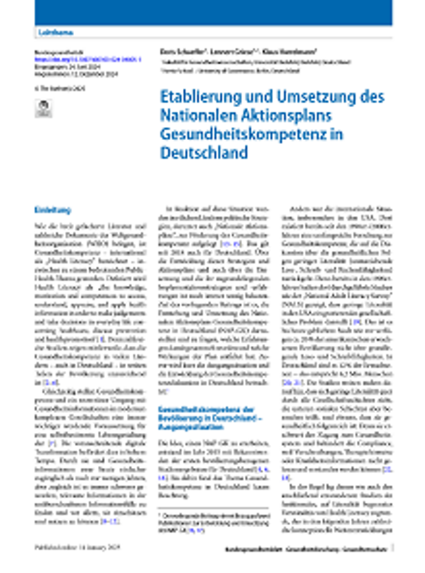 Erste Seite des Artikels