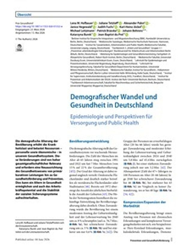Cover: Demografischer Wandel und Gesundheit in Deutschland