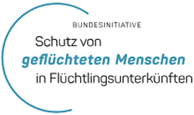 Logo: Bundesinitiative Schutz von geflüchteten Menschen in Flüchtlingsunterkünften
