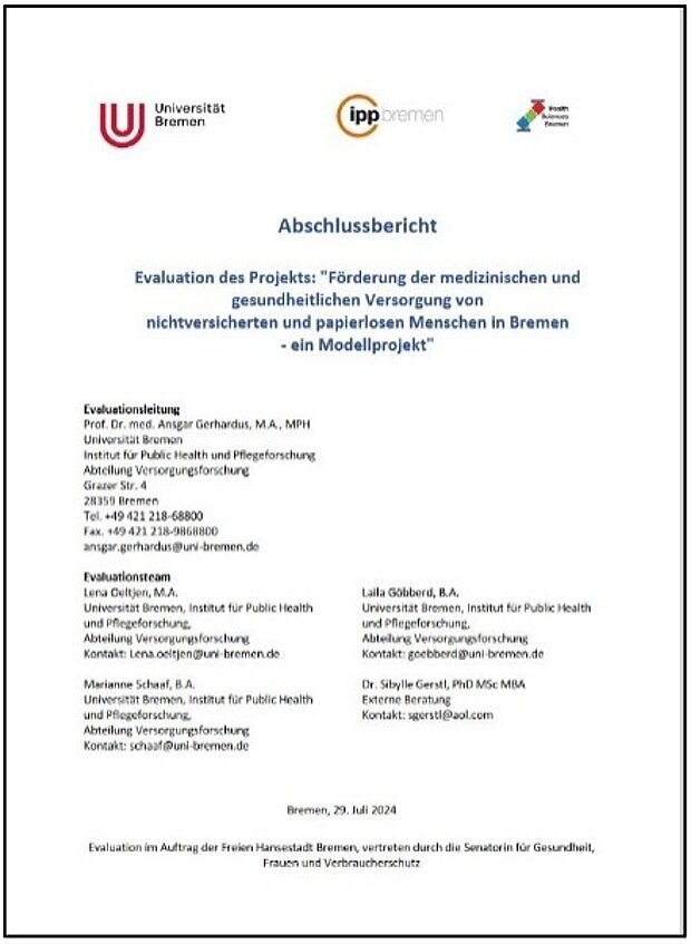 Ansicht der ersten Seite des Artikels
