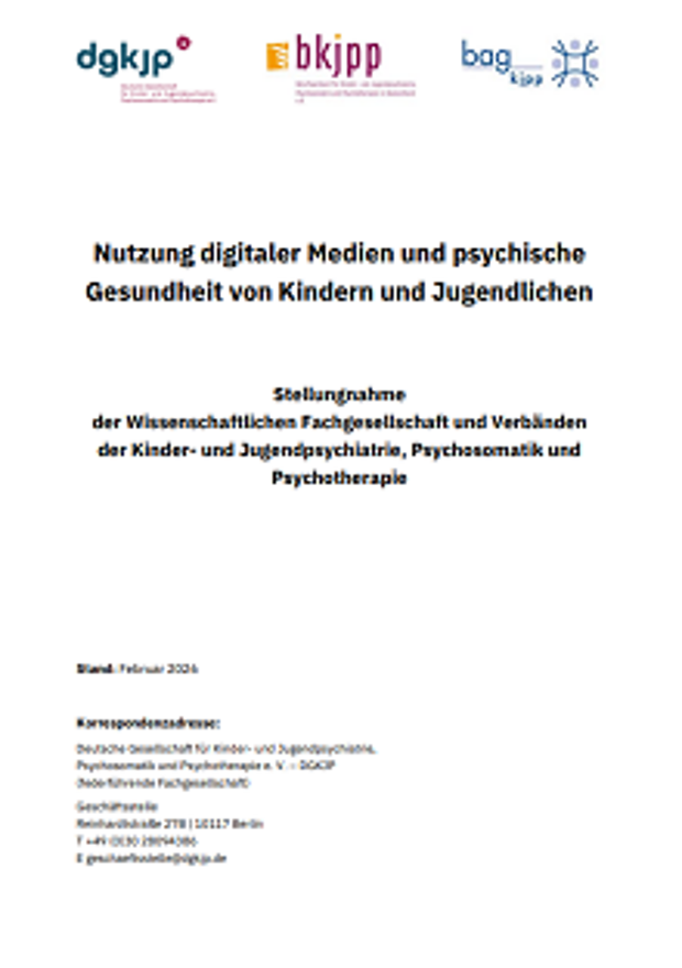 Cover: Nutzung digitaler Medien und psychische Gesundheit von Kindern und Jugendlichen