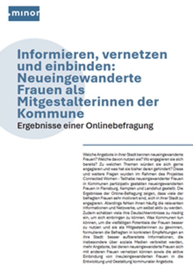 Cover: Informieren, vernetzen und einbinden: Neueingewanderte Frauen als Mitgestalterinnen der Kommune