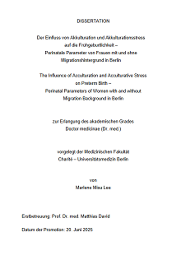Cover der Publikation: Stress, Frühgeburtlichkeit