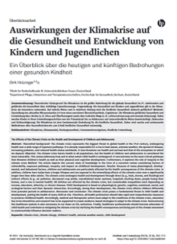 Ansicht der ersten Seite des Artikels