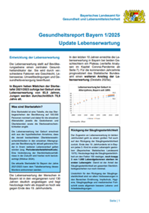 Cover: Gesundheitsreport Bayern