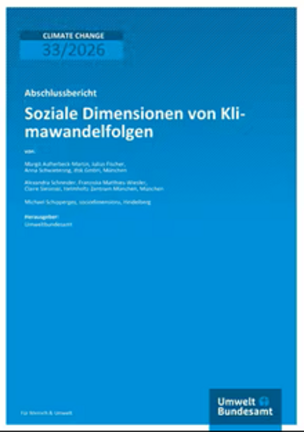 Cover: Soziale Dimensionen von Klimawandelfolgen