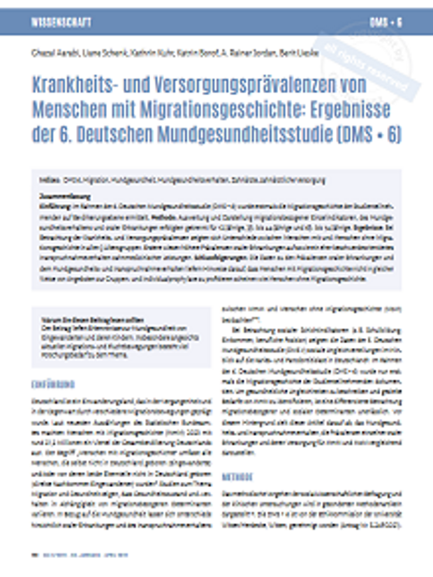 Ansicht der ersten Seite des Artikels