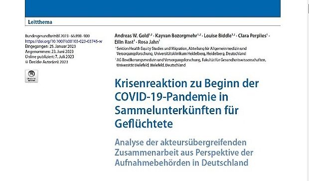 Krisenreaktion zu Beginn der COVID-19-Pandemie in Sammelunterkünften für Geflüchtete 