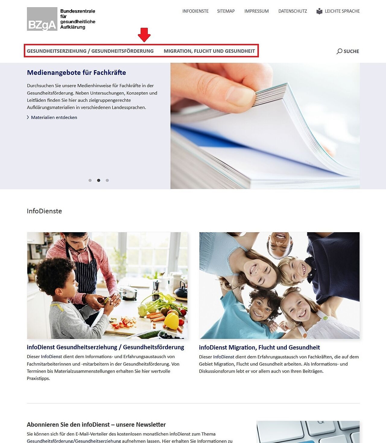 Screenshot - Startseite