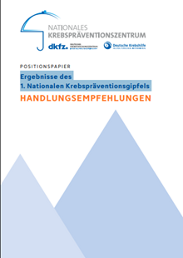 Cover: Ergebnisse des 1. Nationalen Krebspräventionsgipfels