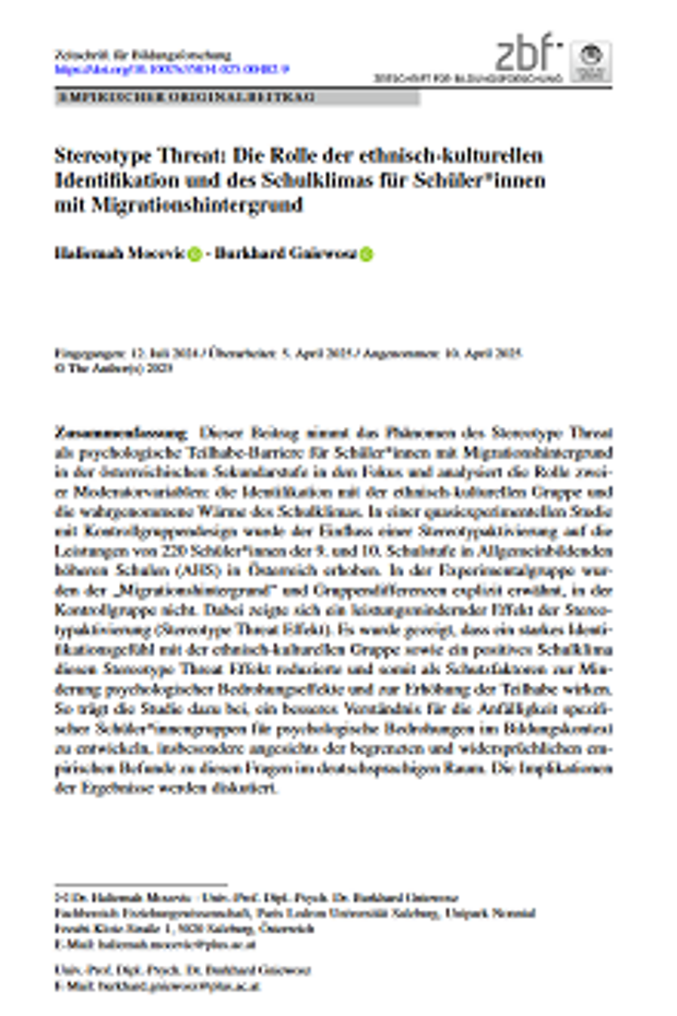 Cover: Ansicht der ersten Seite des Artikels