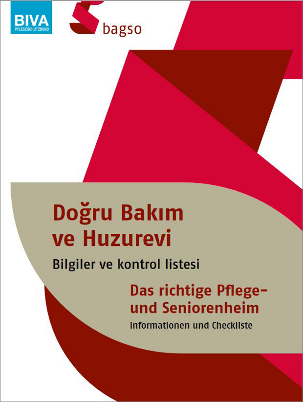 Titelseite der Publikation: Checkliste: Das richtige Pflege- und Seniorenheim
