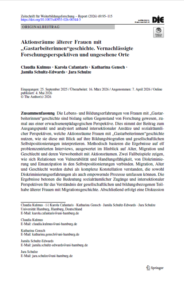 Cover: Aktionsräume älterer Frauen mit „Gastarbeiterinnen“geschichte 