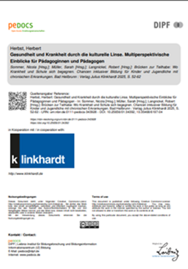 Cover: Gesundheit und Krankheit durch die kulturelle Linse 