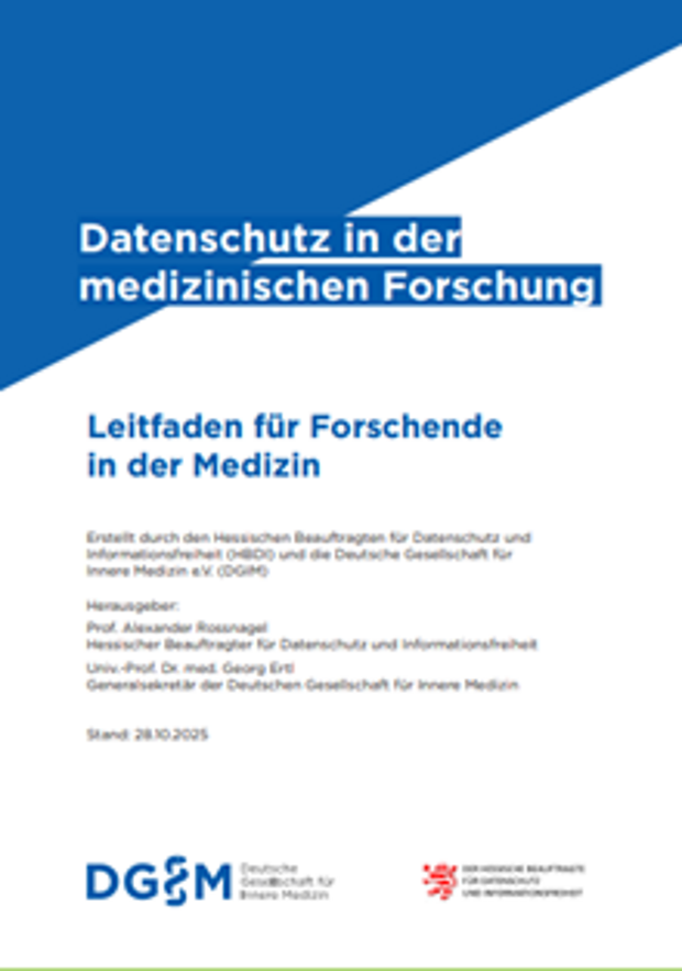 Cover: Datenschutz in der medizinischen Forschung