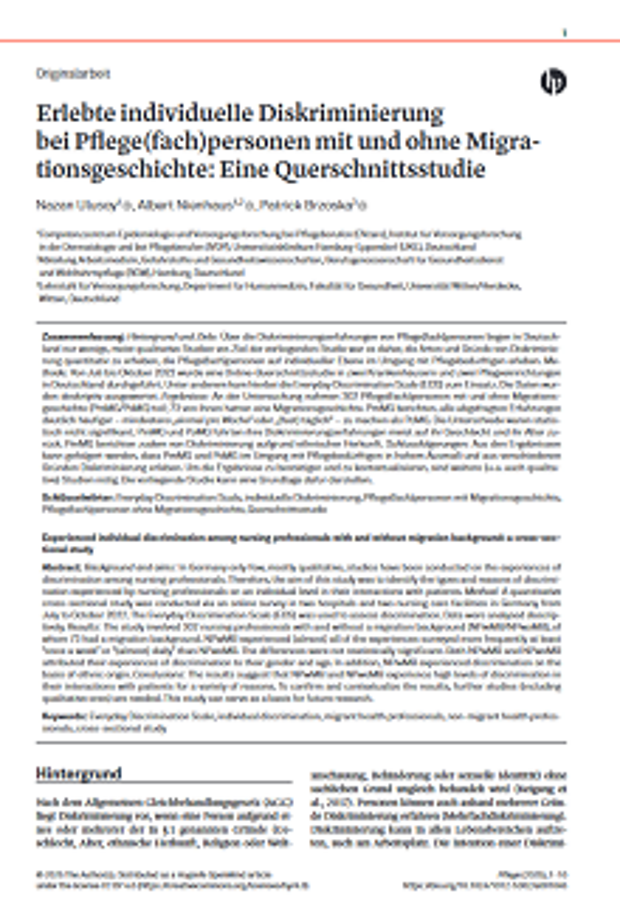 Cover: Ansicht der ersten Seite des Artikels