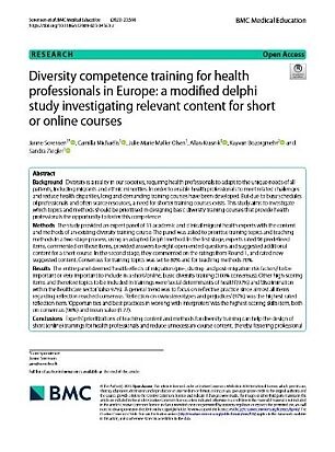 Diversity Competence Training for Health Professionals in Europe 